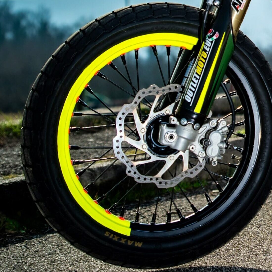 Adesivi Cerchi Motard Bicolor - Fluo